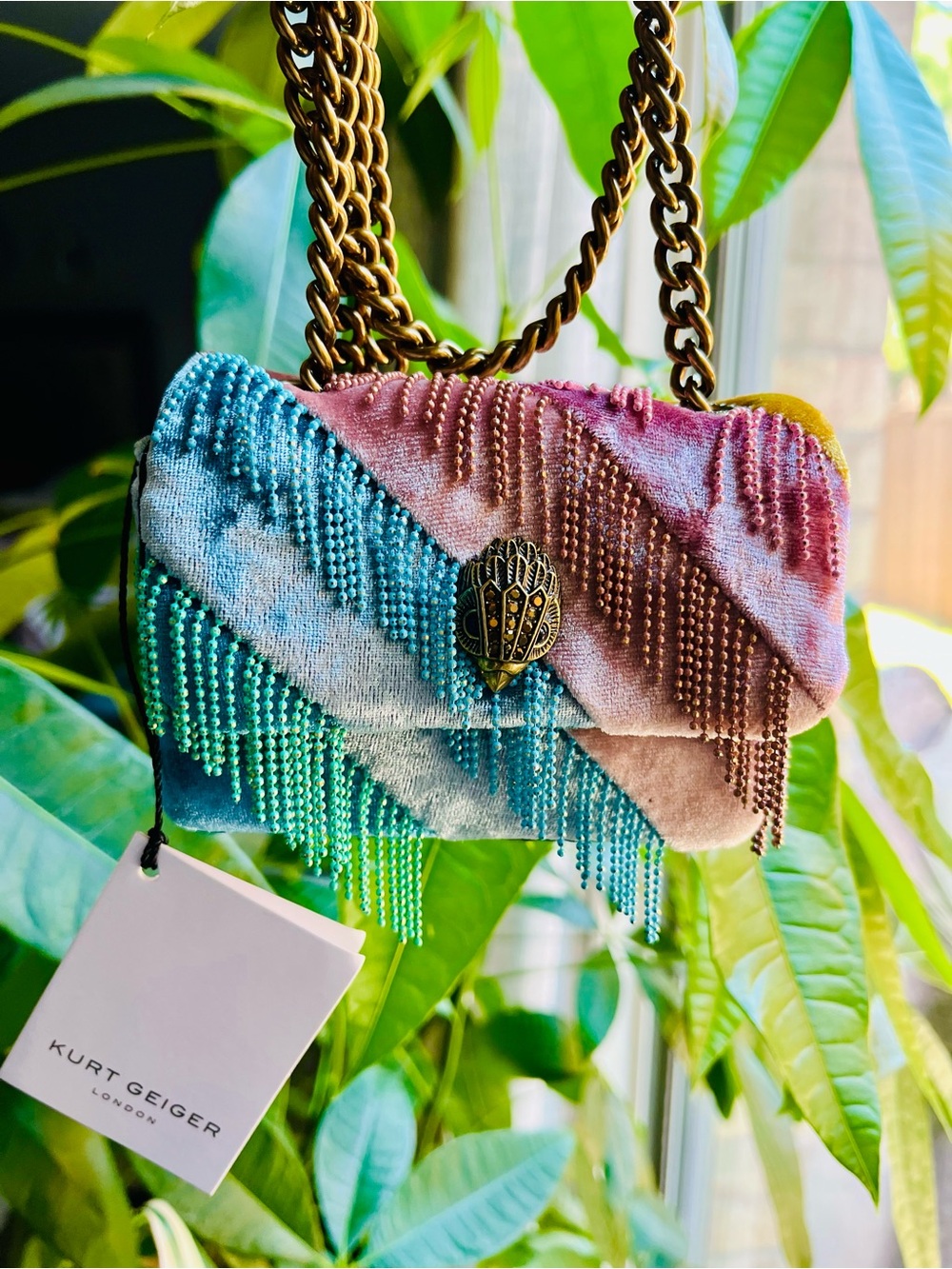 KURT GEIGER Nano Kensington Fringe Convertible Bag